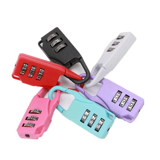 Portable Plastic Mini Lock Padlock Outdoor Travel Luggage Zipper Backpack Handbag Safe Anti-theft Combination Code Number Lock